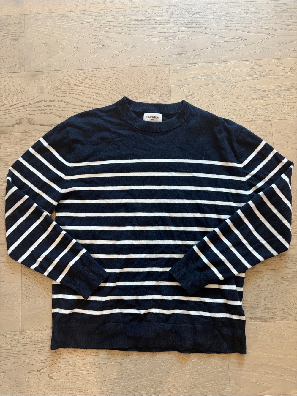 Goodfellow & Co Navy and White Striped Crewneck Sweater